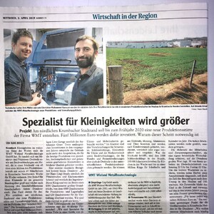 Artikel Mittelschwäbische Nachrichten zum Neubau WMT Artikel Mittelschwäbische Nachrichten zum Neubau WMT